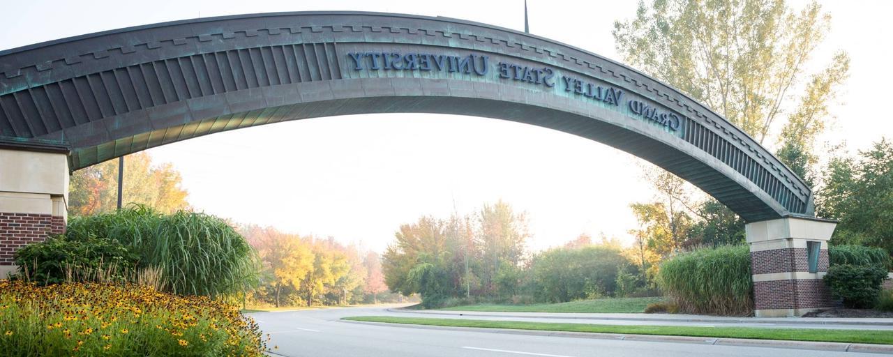 Entrance arch to Grand Valley State University